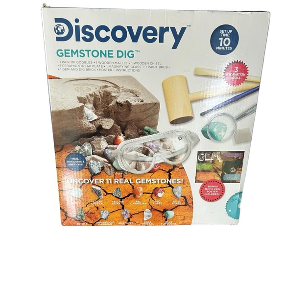 New Discovery kids STEM Gemstone Dig Mining excavation kit fun Gift learning - Picture 1 of 10